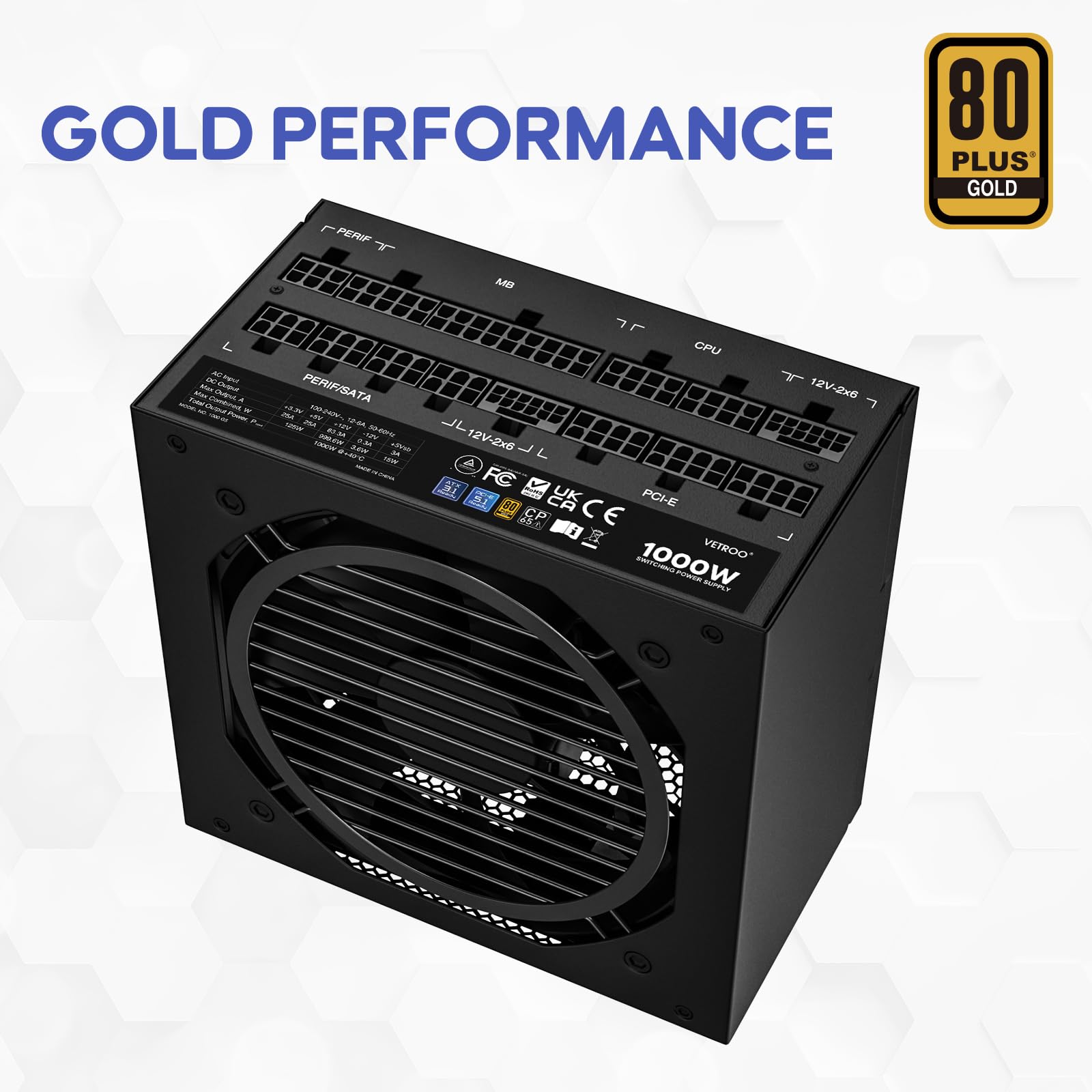 Amazon.co.jp: Vetroo 1000W Power Supply ATX 3.0 Ready Double PCIe